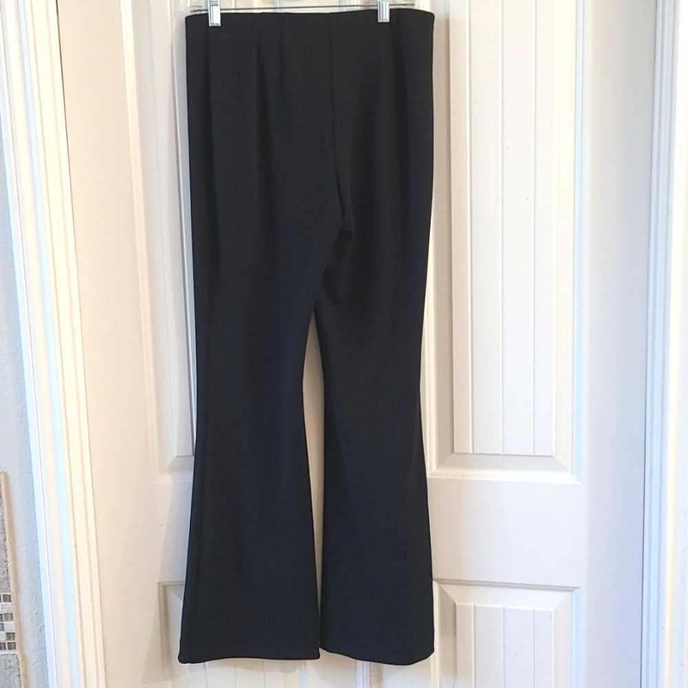 Maurices pull on wide-leg black polyester dress pants, M- Reg
